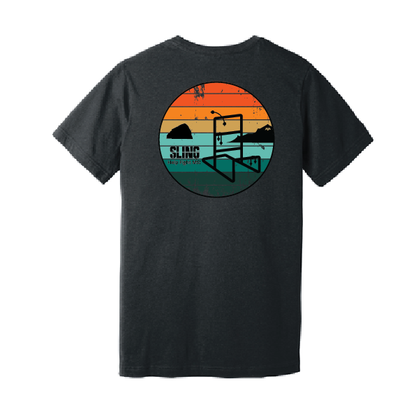 back of Sunset Serenity Short Sleeve T-shirt gray